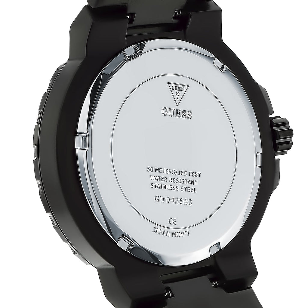 Guess Track Black Dial Black Steel Strap Watch for Men - GW0426G3 Buy Now By Guess