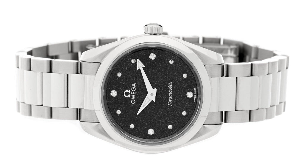 Omega Seamaster Aqua Terra Quartz Diamond Black Dial Silver Steel Strap Watch for Women - 220.10.28.60.51.001 Buy Now By Omega