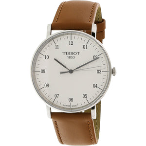 Tissot T Classic Everytime Large White Dial Brown Leather Strap Watch For Men - T109.610.16.037.00 Buy Now By Tissot