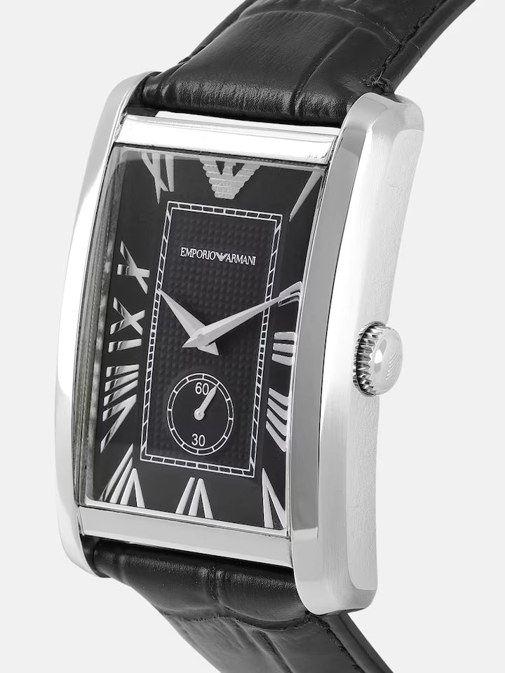 Emporio Armani Classic Analog Black Dial Black Leather Strap Strap Watch For Men - AR1604 Buy Now By Emporio Armani