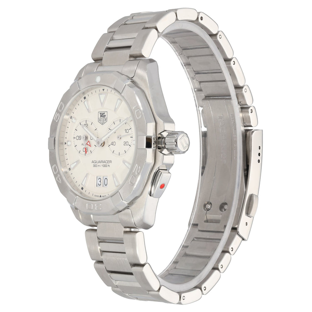 Tag Heuer Aquaracer Chronograph White Dial Silver Steel Strap Watch for Men - WAY111Y.BA0928 Buy Now By Tag Heuer