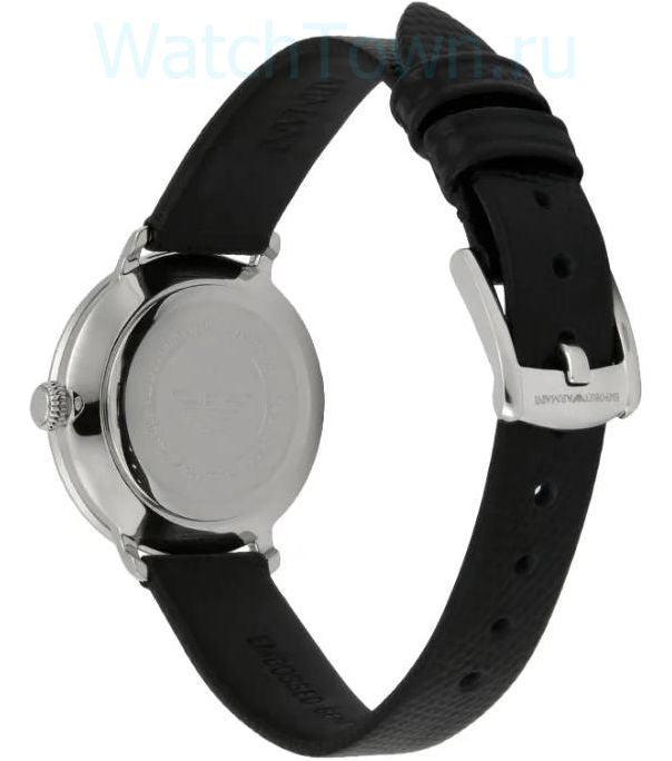 Emporio Armani Modern White Dial Black Leather Strap Watch For Women - AR11159 Buy Now By Emporio Armani
