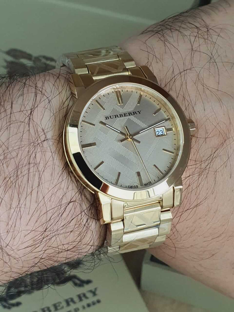 Burberry The City Gold Dial Gold Steel Strap Watch for Men - BU9038 Buy Now By Burberry