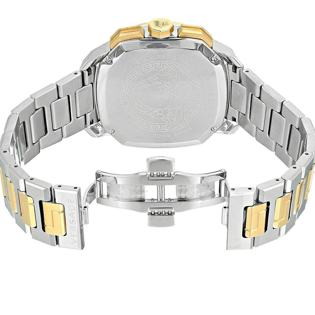 Versace Dylos Chronograph Black Dial Two Tone Steel Strap Watch for Men - VQC100016 Buy Now By Versace