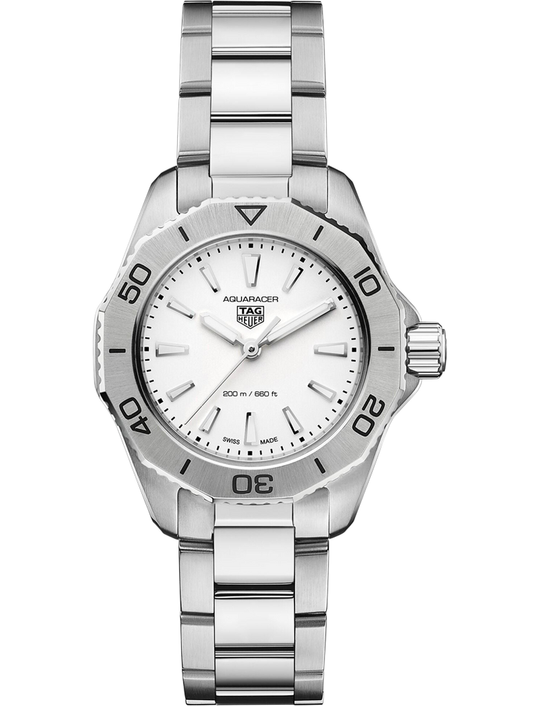 Tag Heuer Aquaracer Professional 200 Quartz White Dial Silver Steel Strap Watch for Women - WBP1411.BA0622 Buy Now By Tag Heuer