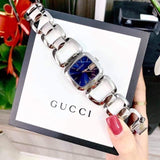 Gucci G Gucci Blue Dial Silver Steel Strap Watch For Women - YA125405 Buy Now By Gucci