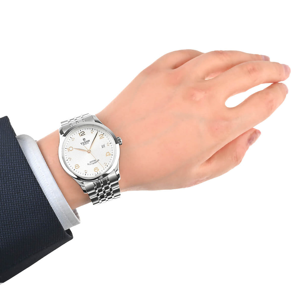 Tudor 1926 Automatic Diamonds Silver Dial Silver Steel Strap Watch for Men - M91650-0003 Buy Now By Tudor