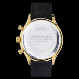 Movado Heritage Chronograph Calendoplan Blue Dial Black Leather Strap Watch for Men - 3650006 Buy Now By Movado