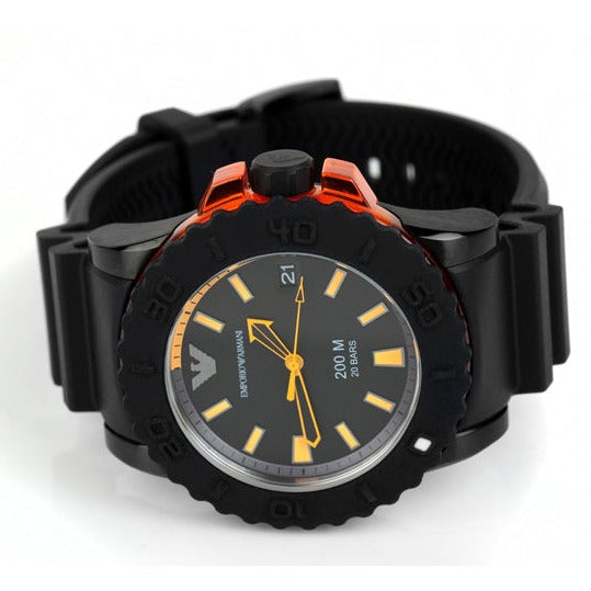 Emporio Armani Sportivo Quartz Black Dial Black Silicone Strap Watch For Men - AR5969 Buy Now By Emporio Armani