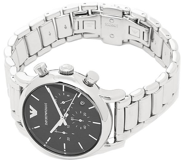 Emporio Armani Chronograph Black Dial Silver Steel Strap Watch For Men - AR1853 Buy Now By Emporio Armani