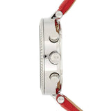 Michael Kors Parker Silver Dial Red Leather Strap Watch for Women - MK2278 Buy Now By Michael Kors