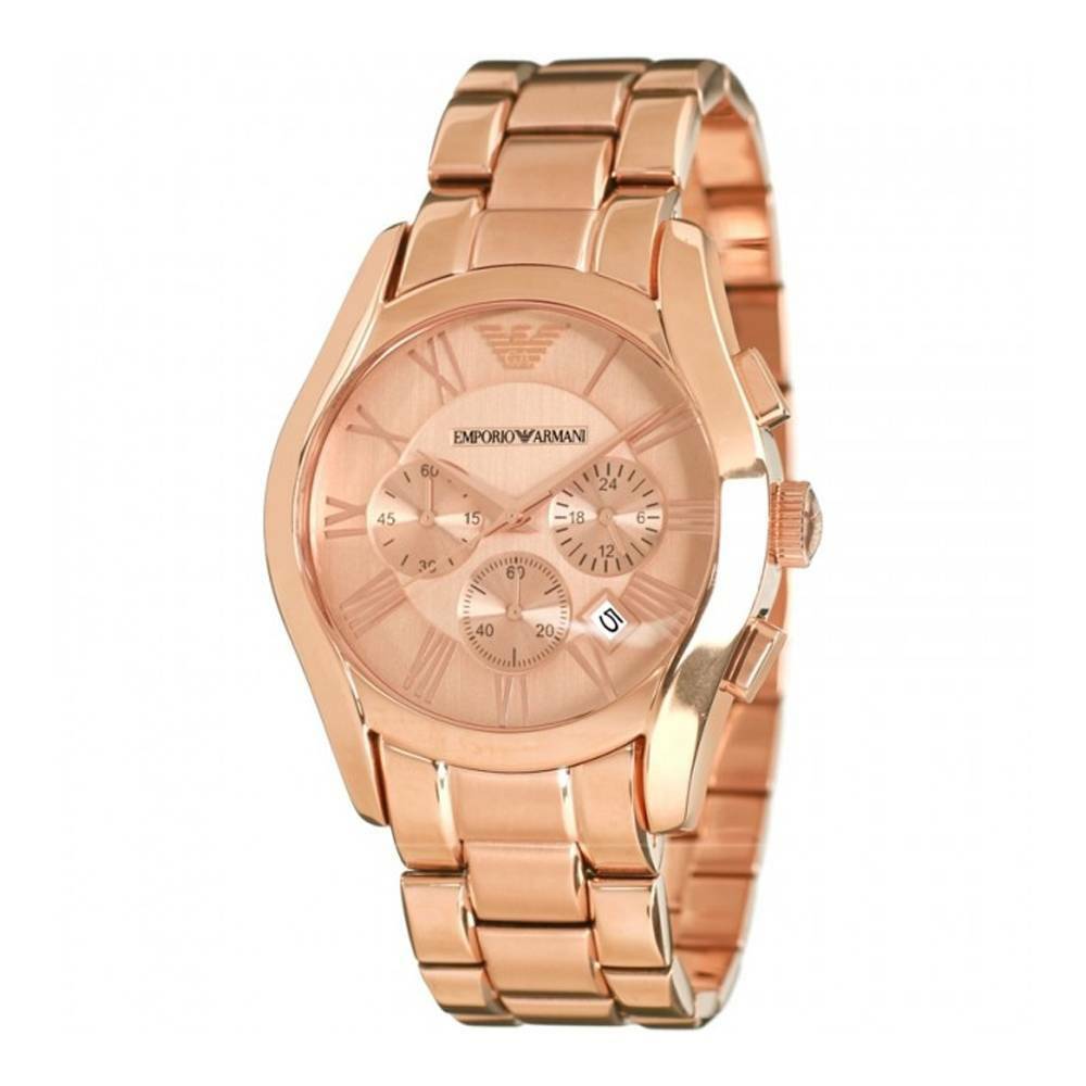Emporio Armani Valente Chronograph Rose Gold Dial Rose Gold Steel Strap Watch For Men - AR0365 Buy Now By Emporio Armani