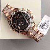 Michael Kors Everest Chronograph Black Dial Rose Gold Steel Strap Watch For Women - MK5875 Buy Now By Michael Kors