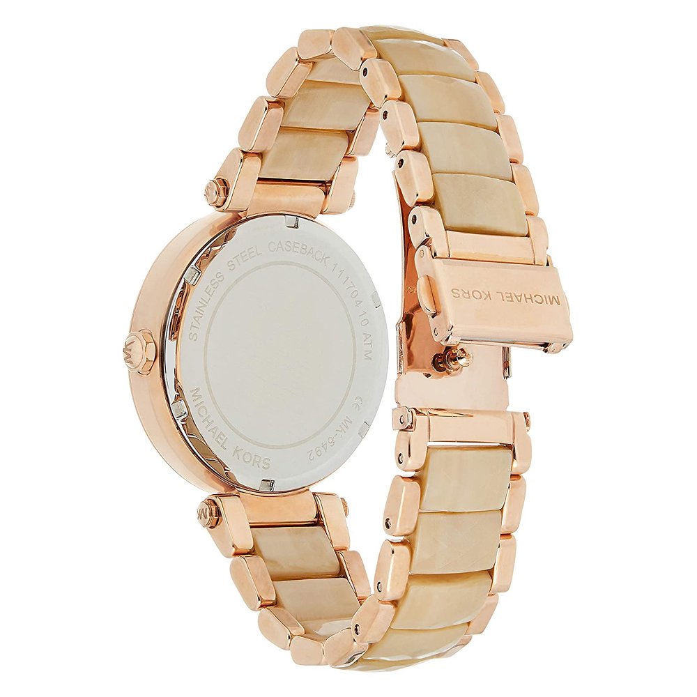 Michael Kors Parker Mother of Pearl Pink Dial Two Tone Steel Strap Watch for Women - MK6492 Buy Now By Michael Kors