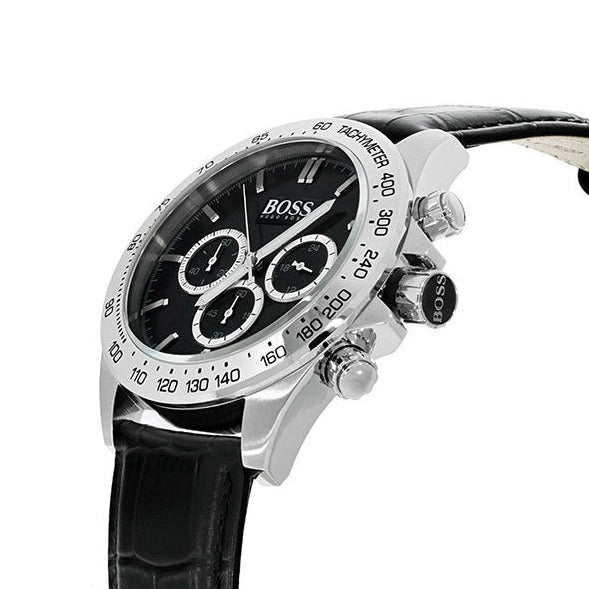 Hugo Boss Ikon Black Dial Black Leather Strap Watch for Men - 1513178 Buy Now By Hugo Boss