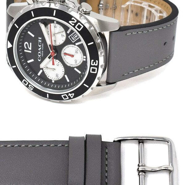 Coach Kent Grey Dial Grey Leather Strap Watch for Men - 14602561 Buy Now By Coach
