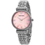 Emporio Armani Gianni T Bar Pink Mother of Pearl Dial Silver Steel Strap Watch For Women - AR1779 Buy Now By Emporio Armani