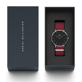 Daniel Wellington Classic Roselyn Black Dial Maroon Nylon Strap Watch For Women - DW00100274 Buy Now By Daniel Wellington