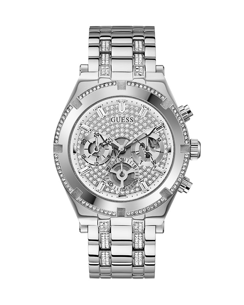 Guess Continental Silver Dial Silver Steel Strap Watch for Men - GW0261G1 Buy Now By Guess