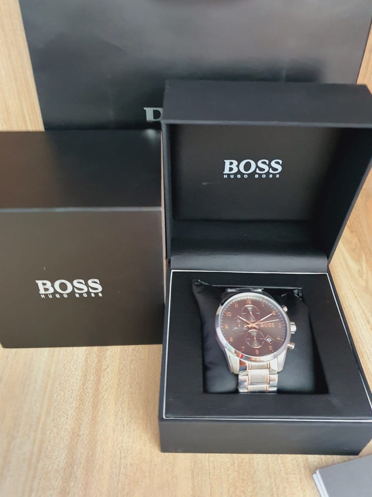 Hugo Boss Skymaster Grey Dial Two Tone Steel Strap Watch for Men - 1513789 Buy Now By Hugo Boss