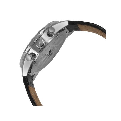 Hugo Boss Aero Chronograph Black Dial Black Leather Strap Watch for Men - 1513770 Buy Now By Hugo Boss