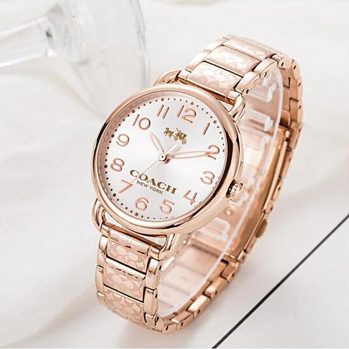 Coach Delancey White Dial Rose Gold Steel Strap Watch for Women - 14502497 Buy Now By Coach