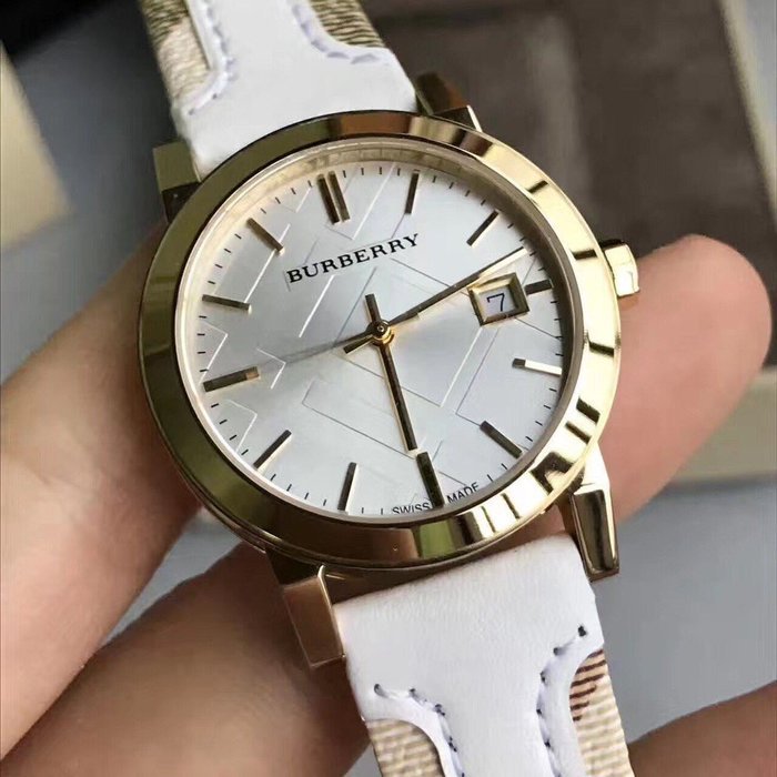 Burberry The City White Dial White Leather Strap Watch for Women - BU9015 Buy Now By Burberry