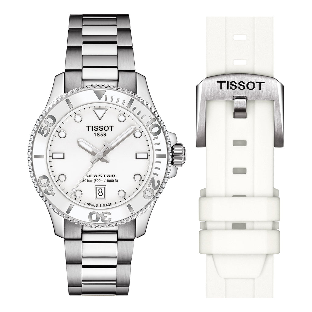 Tissot Seastar 1000 Lady White Dial Silver Steel Strap Unisex Watch - T120.210.11.011.00 Buy Now By Tissot