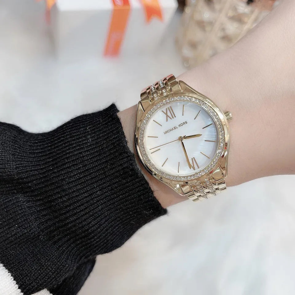 Michael Kors Mindy Three Hand White Dial Rose Gold Steel Strap Watch for Women - MK7078 Buy Now By Michael Kors