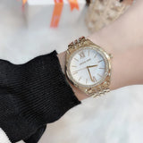 Michael Kors Mindy Three Hand White Dial Rose Gold Steel Strap Watch for Women - MK7078 Buy Now By Michael Kors