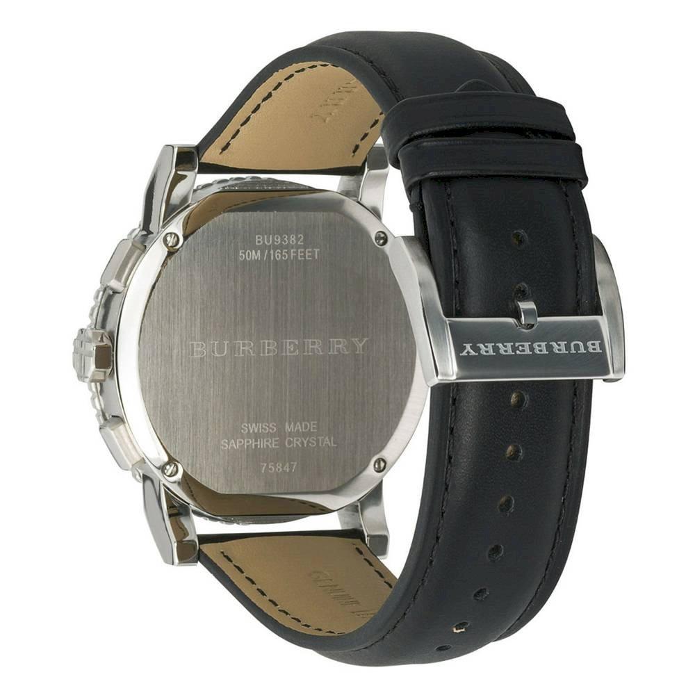 Burberry The City Black Dial Black Leather Strap Watch for Men - BU9382 Buy Now By Burberry