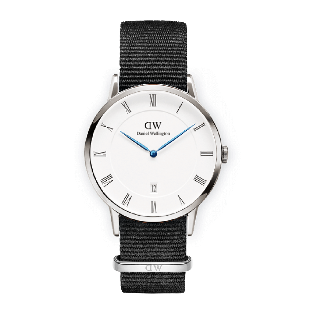 Daniel Wellington Dapper Cornwall White Dial Black Nylon Strap Watch for Women - DW00100264 Buy Now By Daniel Wellington