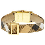 Burberry Pioneer Gold Dial Haymarket Beige Leather Strap Watch for Women - BU9509 Buy Now By Burberry
