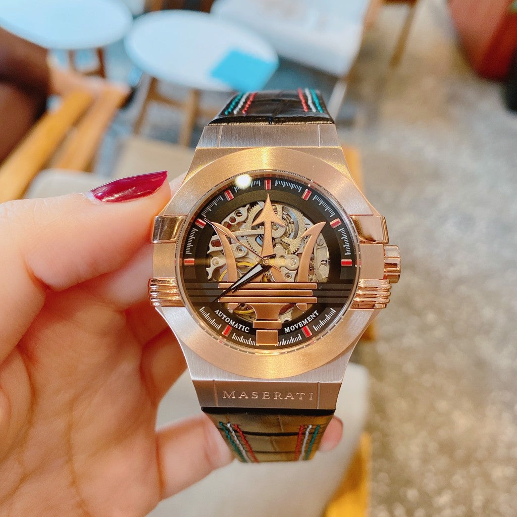 Maserati Potenza Skeleton Limited Edition Dial Black Strap Watch For Men - R8821108026 Buy Now By Maserati