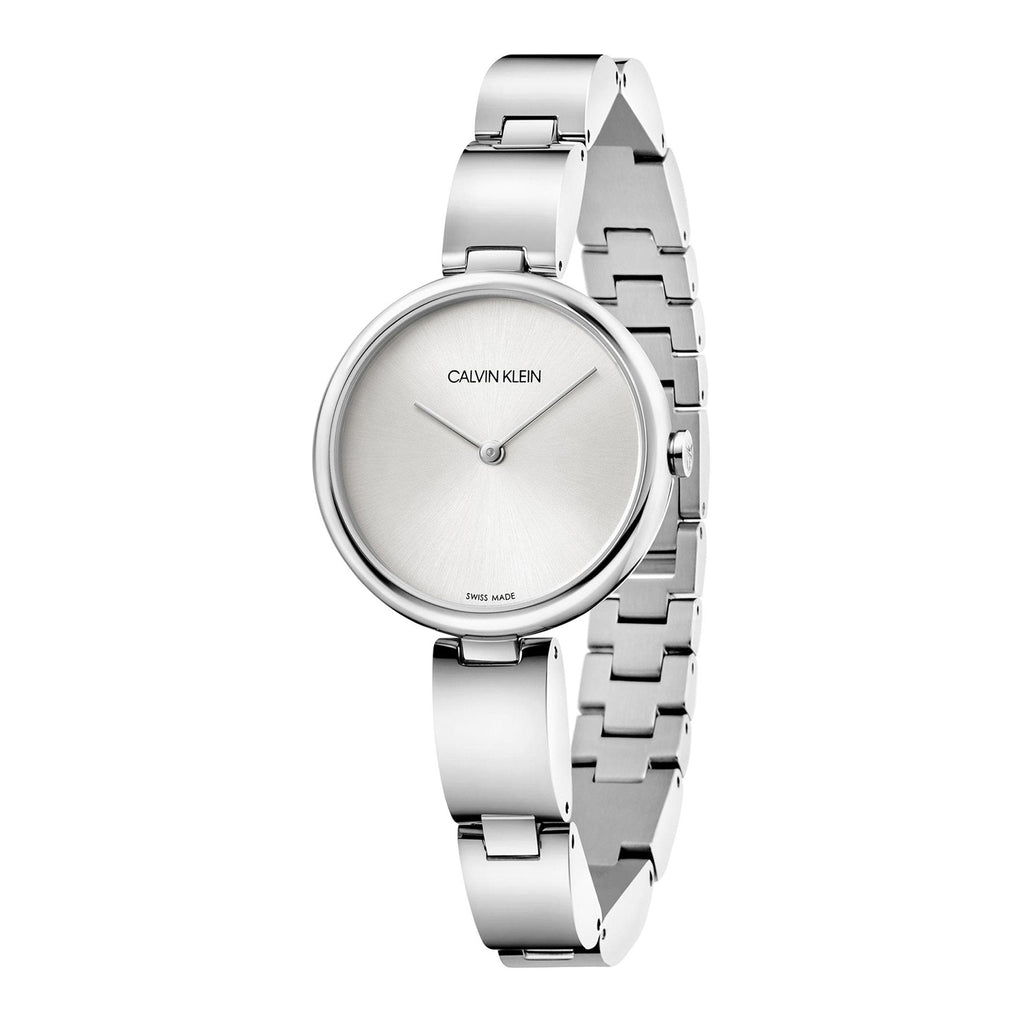 Calvin Klein Wavy Silver Dial Silver Steel Strap Watch for Women - K9U23146 Buy Now By Calvin Klein