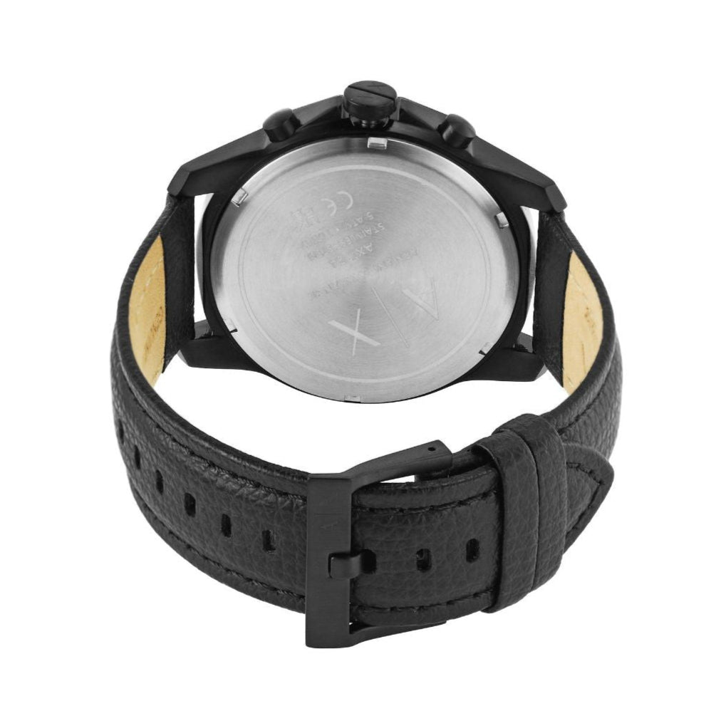Armani Exchange Banks Chronograph Black Dial Black Leather Strap Watch For Men - AX1724 Buy Now By Armani Exchange