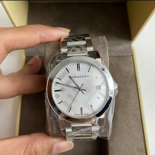 Burberry The City Silver Dial Silver Steel Strap Watch for Men - BU9037 Buy Now By Burberry
