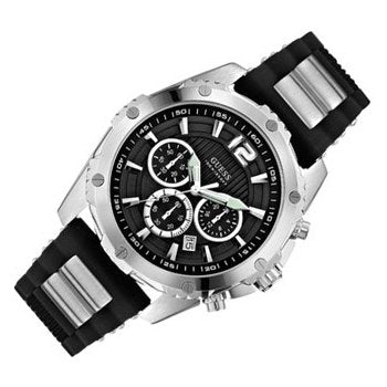 Guess Intrepid Chronograph Black Dial Two Tone Steel Strap Watch for Men - W0167G1 Buy Now By Guess