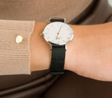 Daniel Wellington Classic Petite Cornwall White Dial Black NATO Strap Watch For Women - DW00100254 Buy Now By Daniel Wellington