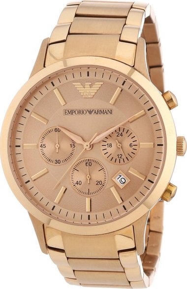 Emporio Armani Valente Chronograph Rose Gold Dial Rose Gold Steel Strap Watch For Men - AR0365 Buy Now By Emporio Armani