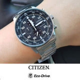 Citizen Eco Drive Chronograph Black Dial Silver Steel Strap Watch For Men - CA0690-88E Buy Now By Citizen