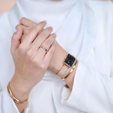 Daniel Wellington Quadro Melrose Black Dial Rose Gold Mesh Bracelet Watch For Women - DW00100432 Buy Now By Daniel Wellington