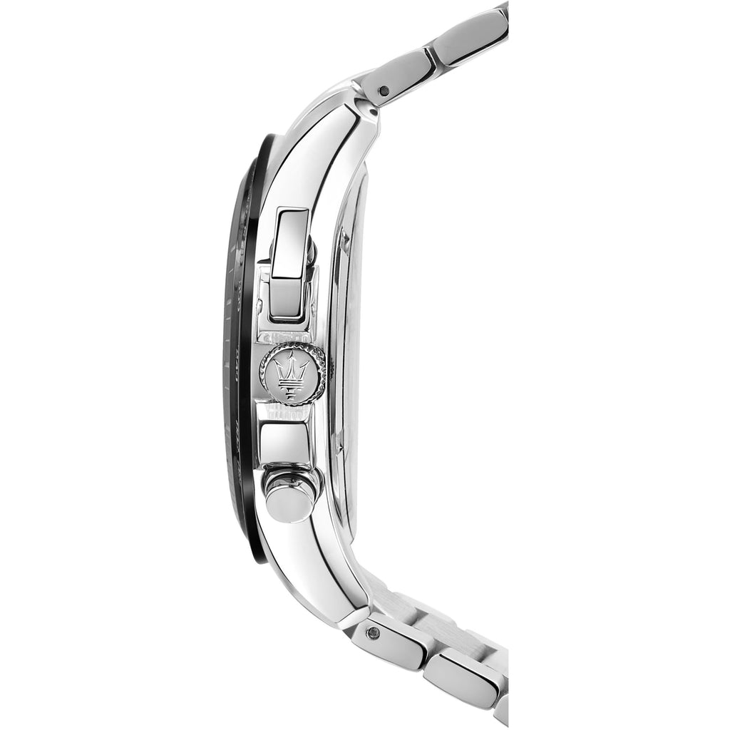 Maserati Traguardo Black Dial Silver Chronograph with Tachymeter Watch For Men - R8873612042 Buy Now By Maserati