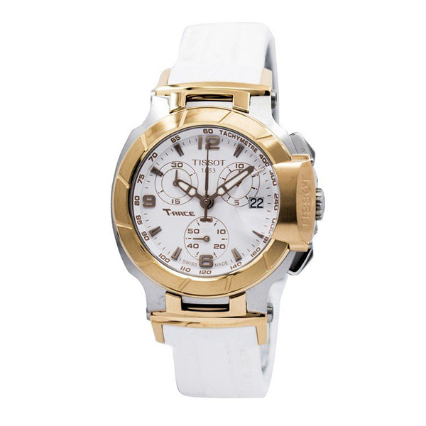 Tissot T Race Chronograph White Dial White Rubber Strap Watch for Women - T048.217.27.017.00 Buy Now By Tissot