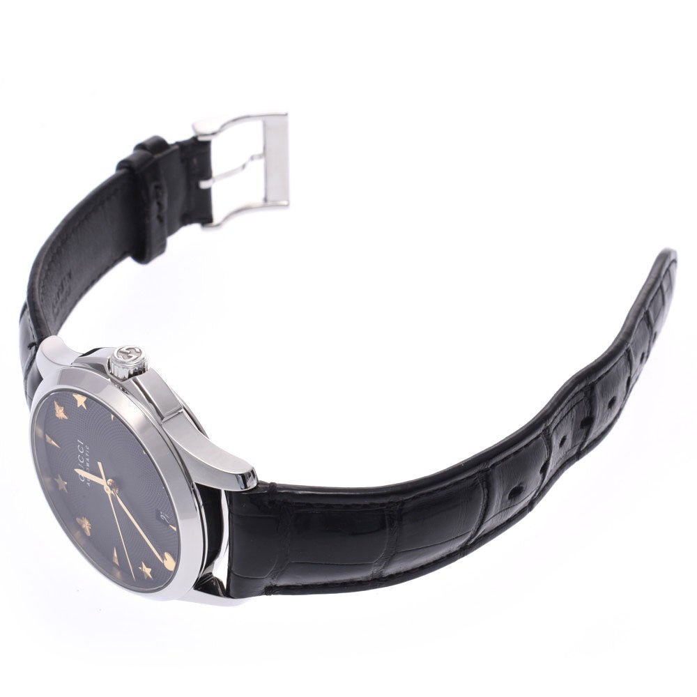 Gucci G Timeless Automatic Black Dial Black Leather Strap Watch For Women - YA126469 Buy Now By Gucci