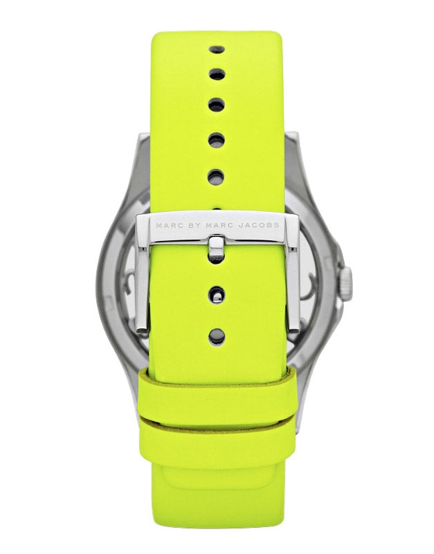 Marc Jacobs Henry White Dial Neon Yellow Rubber Strap Watch for Women - MBM1235 Buy Now By Marc Jacobs