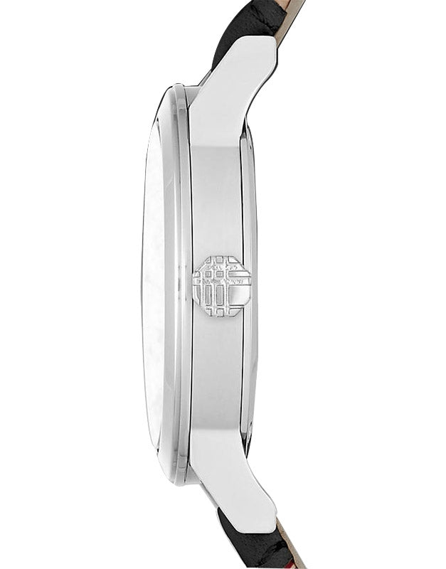 Burberry The City White Dial Black Haymarket Leather Strap Watch for Women - BU9150 Buy Now By Burberry