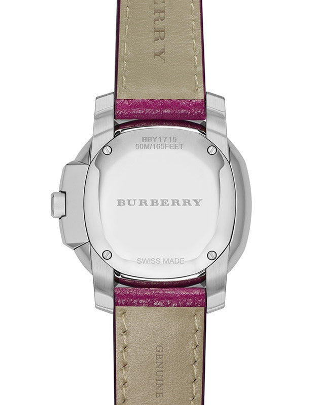 Burberry The Britain Pink Dial Pink Leather Strap Watch for Women - BBY1715 Buy Now By Burberry