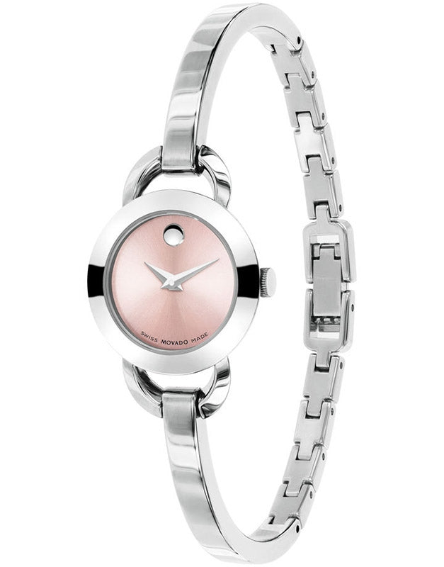 Movado Rondiro 22mm Pink Dial Stainless Steel Watch For Women - 0606797 Buy Now By Movado