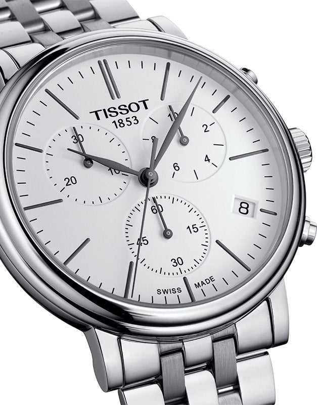 Tissot Carson Premium White Dial Silver Steel Strap Watch For Men - T122.417.11.011.00 Buy Now By Tissot